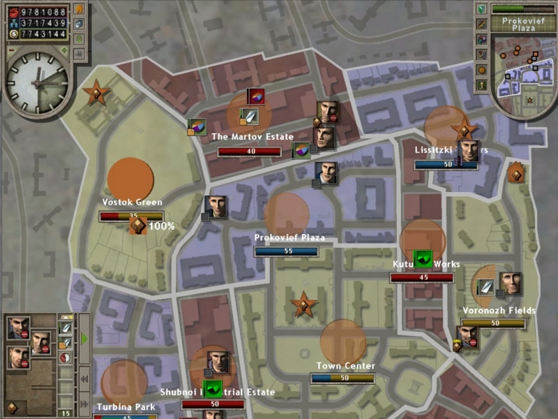 Ось, як все виглядає в режимі супутника. Цікаво, що колір партії головного героя завжди помаранчевий.